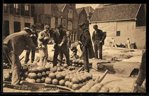 AK Alkmaar, Kaasmarkt, Käsehändler auf dem Käsemarkt
