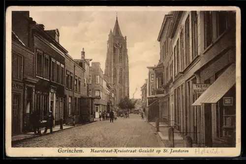 AK Gorinchem, Haarstraat-Kruisstraat Gezicht op St. Janstoren