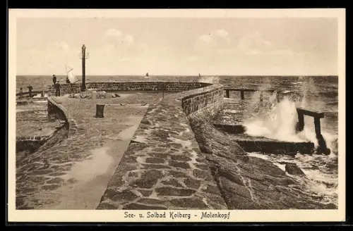AK Kolberg / Ostseebad, Molenkopf
