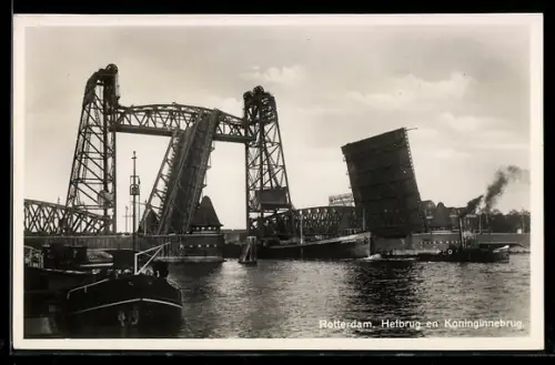 AK Rotterdam, Hefbrug en Koninginnebrug