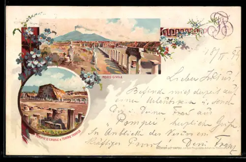 AK Pompei, Funde der Ausgrabung, Foro civile, Tempio d`ercole e teatro tragico