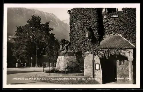 AK Innsbruck, Denkmal der Tiroler Freiheitskämpfer 1809 an der Ottoburg