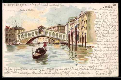 Lithographie Venezia, Ponte di Rialto