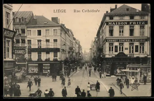 AK Liege, rue Cathédrale, maison Fritz