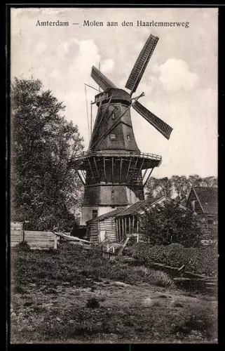 AK Amsterdam, Molen aan den Haarlemmerweg, Windmühle