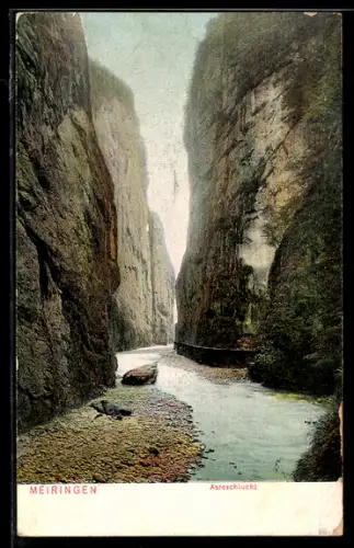 AK Meiringen, Idylle in der Aareschlucht