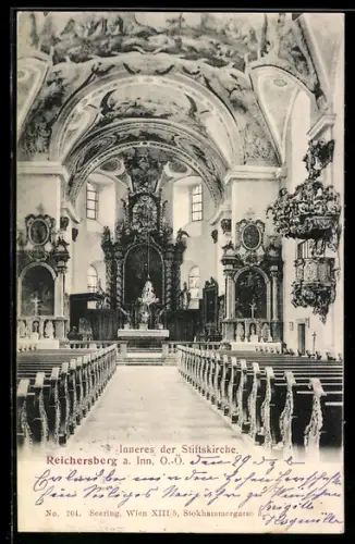 AK Reichersberg a. Inn, Inneres der Stiftskirche