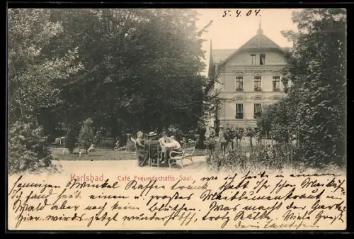 AK Karlsbad, Café Freundschafts-Saal
