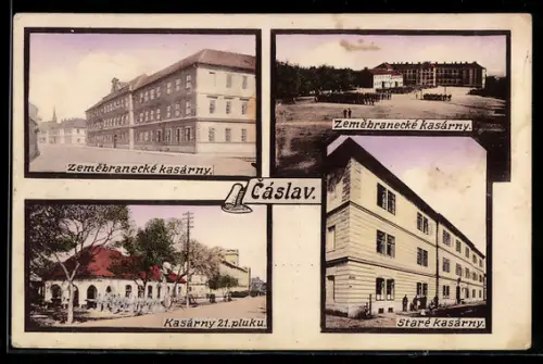 AK Tschaslau / Caslav, Zemebranecke kasarny, Stare kasarny, Kasarny 21. pluku