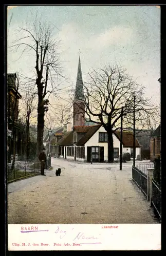 AK Baarn, Laanstraat mit Blick auf Kirche