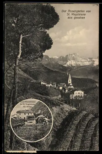 AK St. Magdalena, Der Rosengarten vom Ort aus gesehen, Zum Fliederbauer