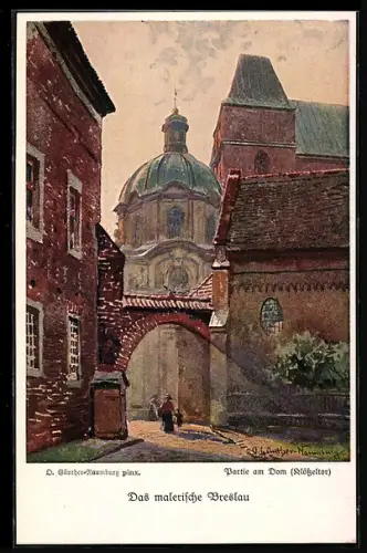 Künstler-AK Breslau, das Klösseltor am Dom