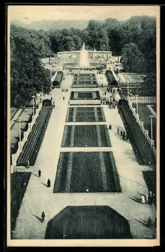 AK Dresden, Jubiläums-Gartenbau-Ausstellung 1926, Blick vom grünen Dom aus