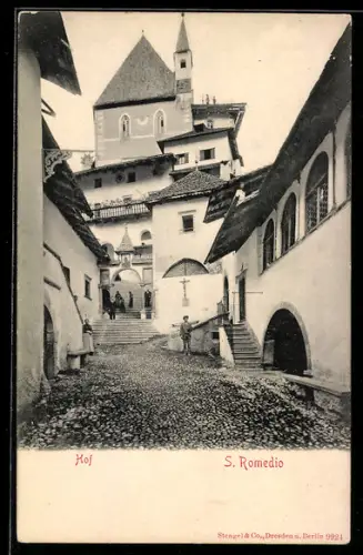 AK S. Romedio, Hof, Blick auf Kirche