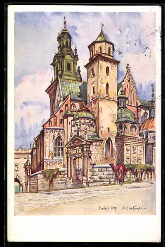 Künstler-AK Kraków, Katedra na Wawelu