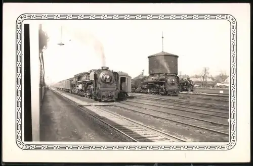 Fotografie Eisenbahn USA, Personenzug mit Dampflok No. 6240 in St. Johns nach St. Louis / Missouri 1944