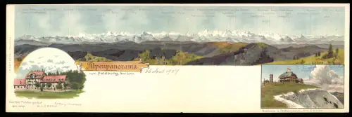 Klapp-Künstler-AK Ludwig Zorn: Feldberg, Gasthof Feldbergerhof, Gasthaus z. Feldbergturm & Alpenpanorama