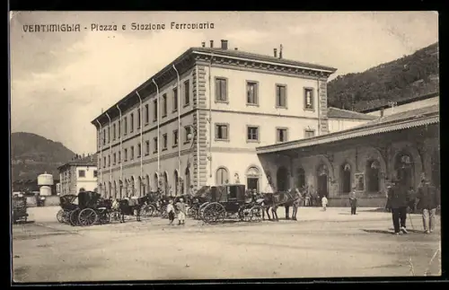 AK Ventimiglia, Piazza e Statione Ferroviaria