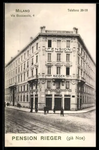 AK Milano, Pension Rieger in Via Boccaccio 4