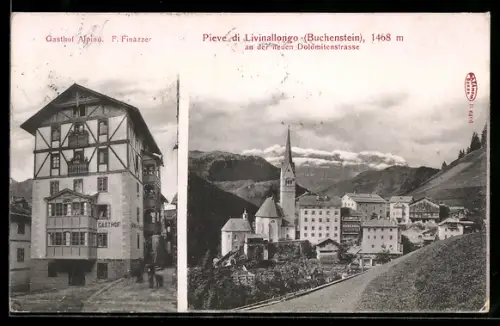 AK Pieve di Livinallongo, Gasthof Alpino, F. Finazzer