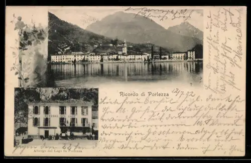 AK Porlezza, Albergo del Lago, Panorama