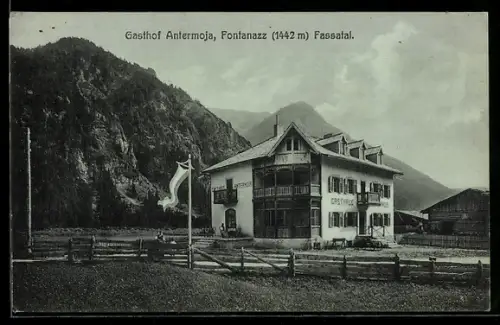 AK Fontanazz /Fassatal, Gasthof Antermoja, Bes. Joh. Lastei