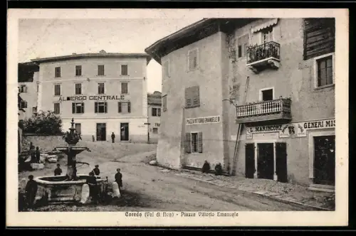 AK Coredo /Val di Non, Piazza Vittorio Emanuele, Albergo Centrale