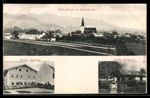 AK Geboltskirchen, Pichlers Gasthaus mit Garten