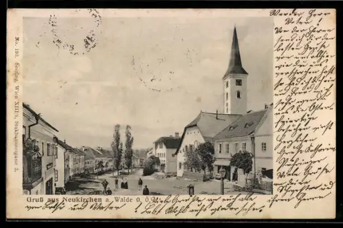 AK Neukirchen a. Walde, Blick zur Kirche