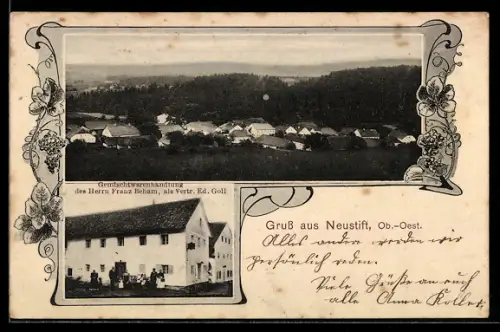 AK Neustift /Ob.-Oest., Gemischtwarenhandlung des Herrn Franz Beham
