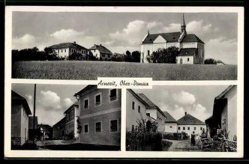 AK Arnreit, verschiedene Gebäudeansichten, Kirche