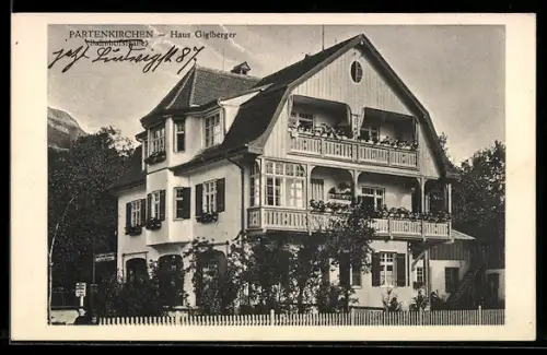 AK Partenkirchen, Hotel Haus Giglberger, Bahnhofstrasse