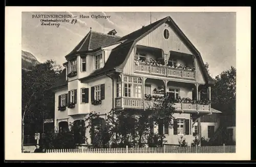 AK Partenkirchen, Hotel Haus Giglberger, Bahnhofstrasse