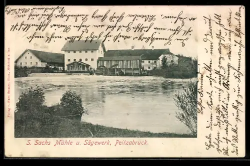 AK Ampfing, Peitzabruck, S. Sachs Mühle und Sägewerk