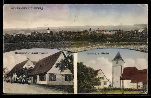 AK Spielberg, Handlung v. Maria Hauser, Partie b. d. Kirche