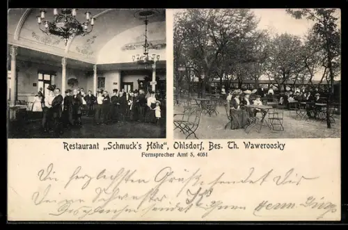 AK Hamburg-Ohlsdorf, Restaurant Schmuck`s Höhe, Inh. Th. Waweroosky