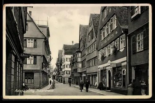 AK Aalen i. Wttbg., Hotel Bären Cafe in der Hauptstrasse, Carl Höltzel