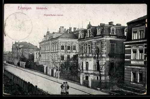 AK Erlangen, Glückstrasse mit Physikalischem Institut