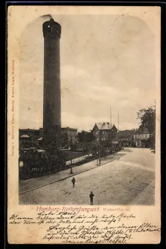 AK Hamburg-Rothenburgsort, Strassenpartie am Wasserturm