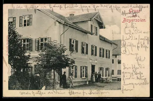 AK Bayersoien, Blick auf das Gasthaus zum weissen Ross