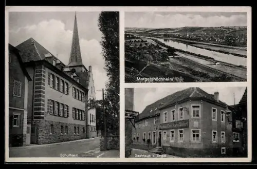 AK Margetshöchheim, Gasthaus zum Engel, Schulhaus, Totalansicht