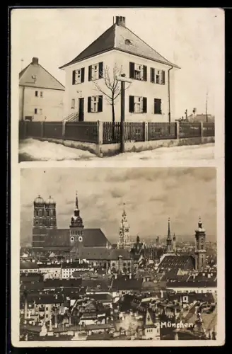 AK München-Berg am Laim, Haus Heubergstrasse im Schnee, Ortsansicht
