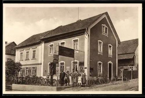 AK Erbach bei Tamberg, Tankstelle Peter Nagel, Fahrräder