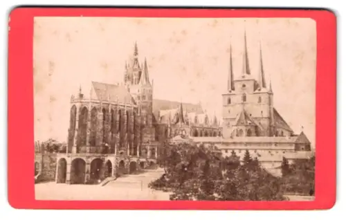 Fotografie unbekannter Fotograf, Ansicht Erfurt, Imposante Ansicht vom Dom