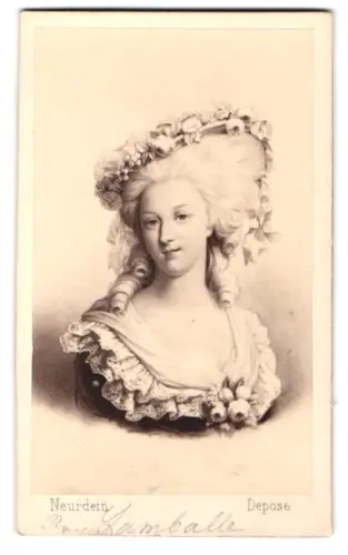 Fotografie Neurdein, Paris, Rue des Filles St. Thomas 8, Prinzessin Marie-Louise v. Savoyen-Carignan, nach einem Gemälde