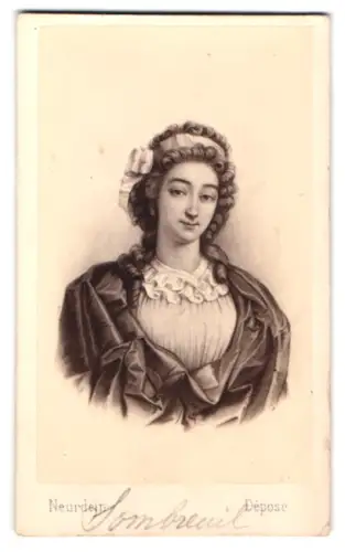 Fotografie Neurdein, Paris, Comtesse Marie-Maurille de Sombreuil, l`heroine au verre de song, nach einem Gemälde