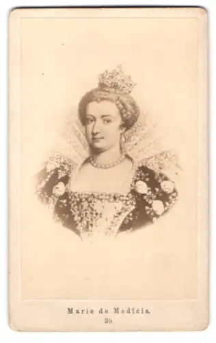 Fotografie unbekannter Fotograf und Ort, Porträt von Marie de Médici, Königin von Frankreich, nach einem Gemälde