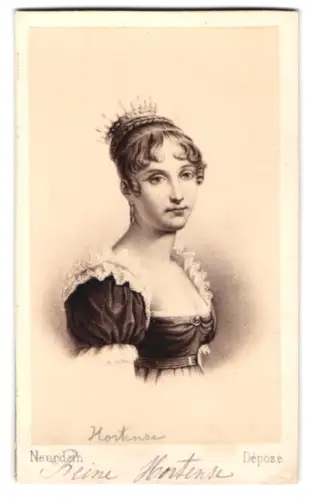 Fotografie Neurdein, Paris, Porträt Hortense de Beauharnais, Königin von Holland, nach einem Gemälde