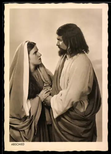 AK Waal i. Schw., Passionsspiele 1938, Christusdarsteller Christian Heinz mit Maria gespielt von Irmgard Heinz