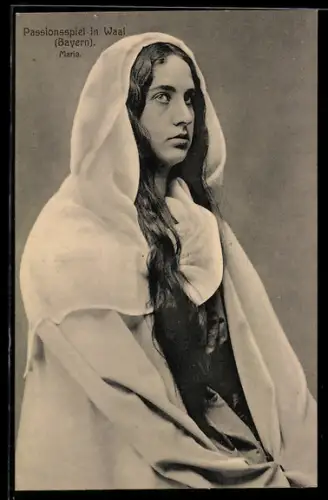 AK Waal i. Schw., Passionsspiele 1914, Maria im Halbprofil